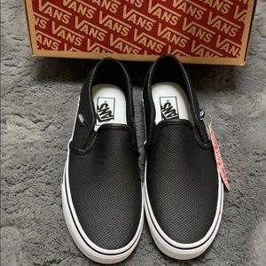 Black leather vans